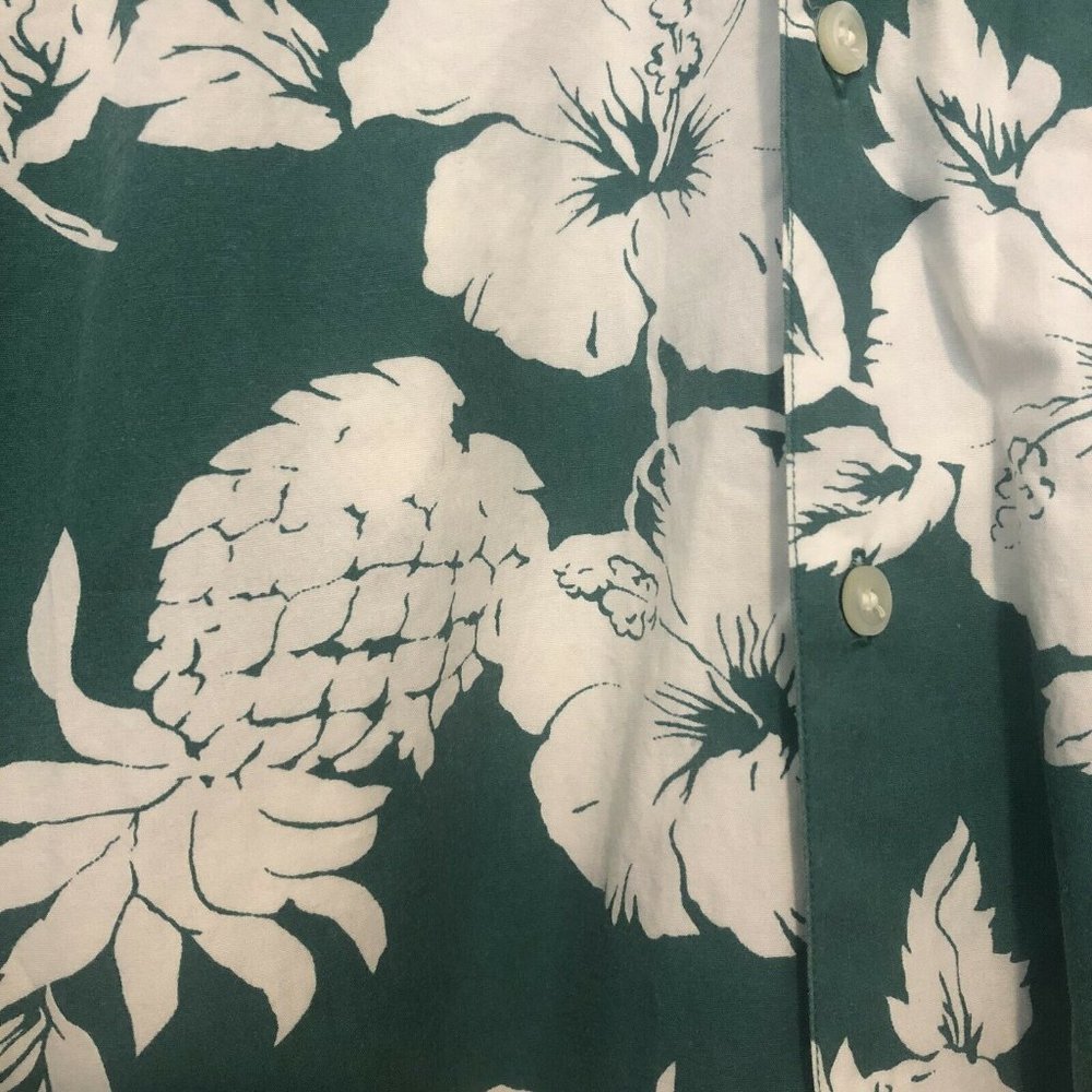 Vintage 90s GAP Made In Hong Kong Cotton Hawaiian Pineapple Floral Shirt Medium - Picture 5 of 12